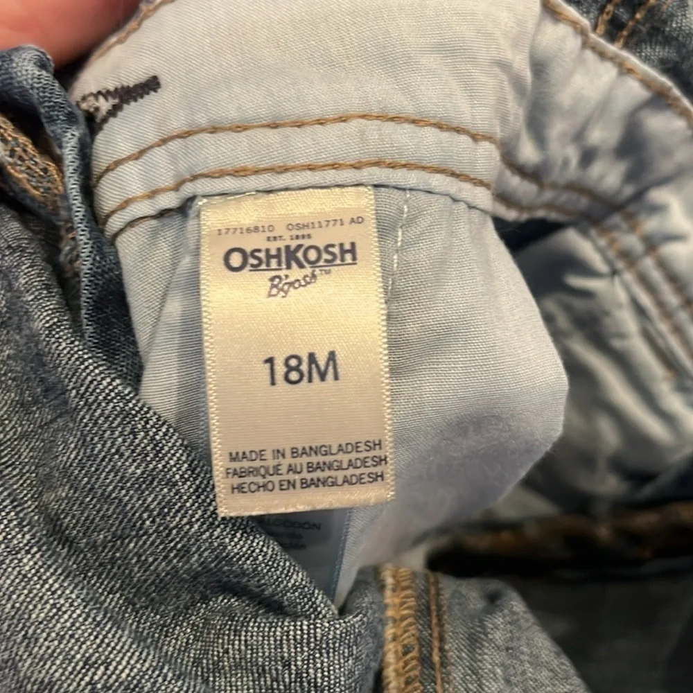 Oshkosh B’Gosh Denim Overalls Shortalls Size 18 Months
